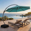 Outdoor Patio Umbrella with Base, 12 FT Deluxe Curvy Cantilever Umbrella Heavy by LAUSAINTHOME
