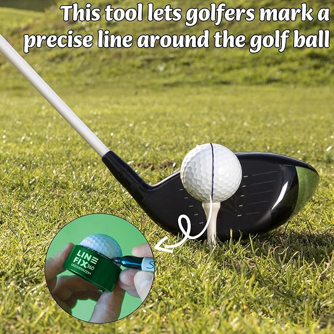 LineFix360 (Green) Golf Ball Alignment Marker – Precision 360° Line Tool for Enhanced Putting Accuracy