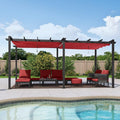 PURPLE LEAF Outdoor Pergola 10' X 18' Retractable Canopy Aluminum, Terra | by PURPLELEAF