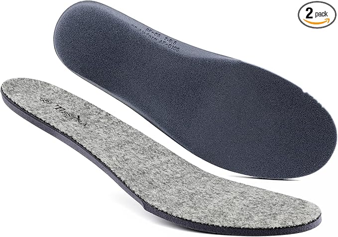 Thick Merino Wool Insoles for Women Fur Fleece Shoes Inserts Memory Foam Cushion Comfort Warm Sheepskin Insoles for Winter Snow Boots Slippers Grey 41EU,US10
