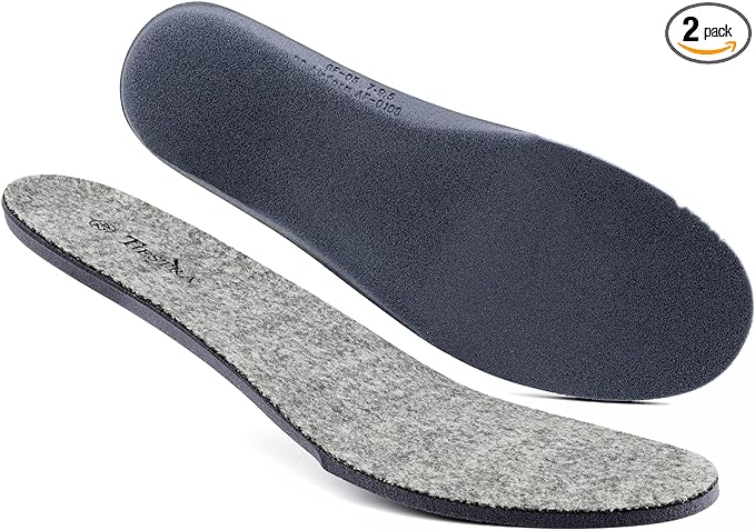Thick Merino Wool Insoles for Men Fur Fleece Shoes Inserts Memory Foam Cushion Comfort Warm Sheepskin Insoles for Winter Snow Boots Slippers Grey 42EU,US9