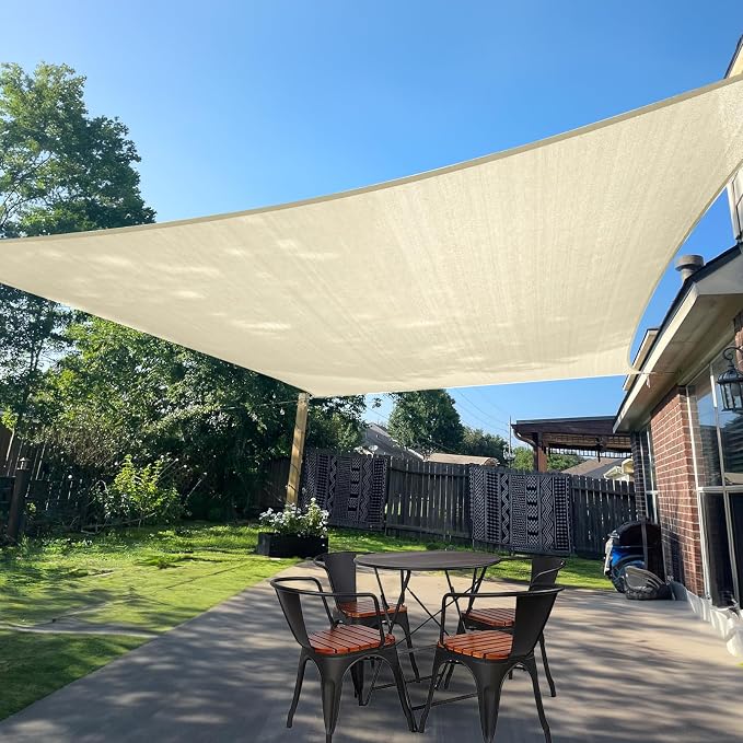 Sun Shade Sail 7'x20' Butter Cream Rectangle Custom Size | 95% UV Block by SUNLAX