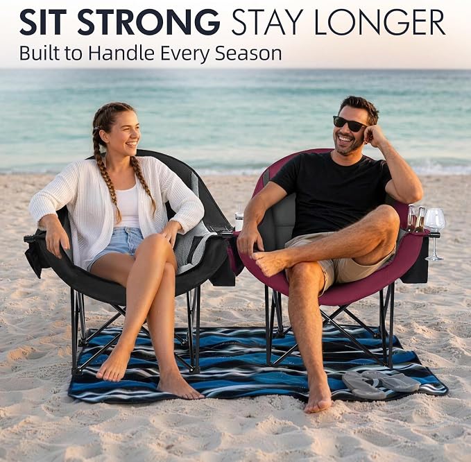 Oversized Camping Chair for Adults 2 Pack - Image 6