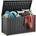 230 Gallon Large Outdoor Storage Box, UV Resistant Resin Deck Box, Hydraulic by KFY