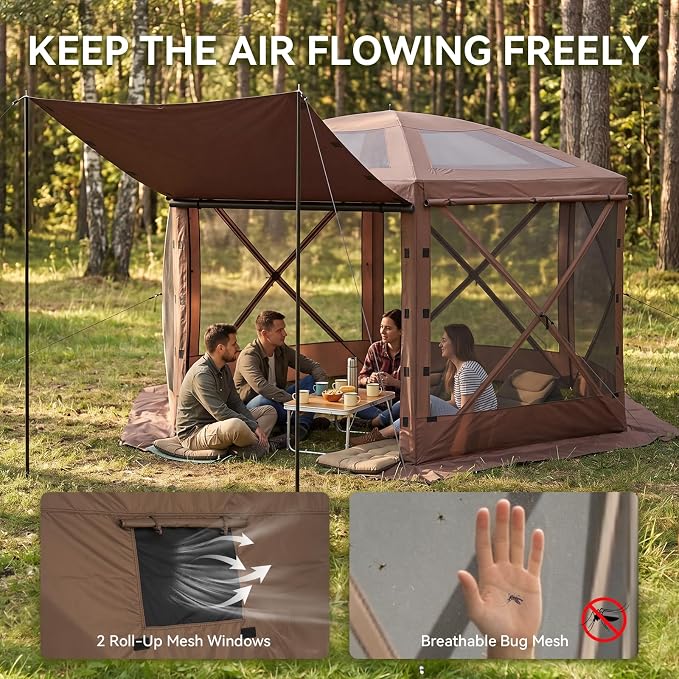 Aoxun 15x15ft Pop Up Canopy Tent, Screen Tent - Image 4