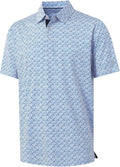 M MAELREG Mens Golf Shirt Short Sleeve Dry Fit Print Moisture Wicking Performance Patterns Collared Polo Shirt