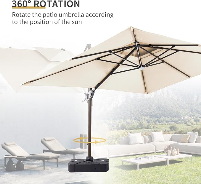 JZAC & QZYD 10x13 FT Cantilever Offset Patio Umbrella - Image 7