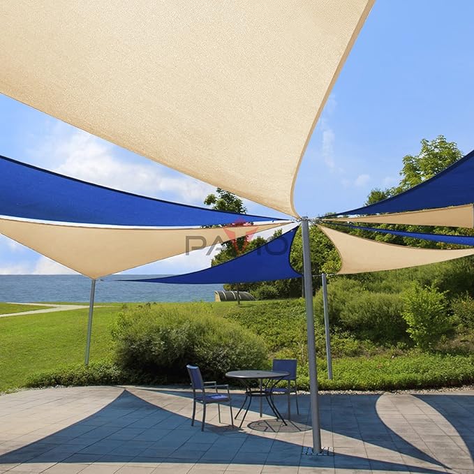 Patio Paradise 18' x 18' x 17'10" Sun Shade Sail Triangle Canopy, Permeable - Image 4