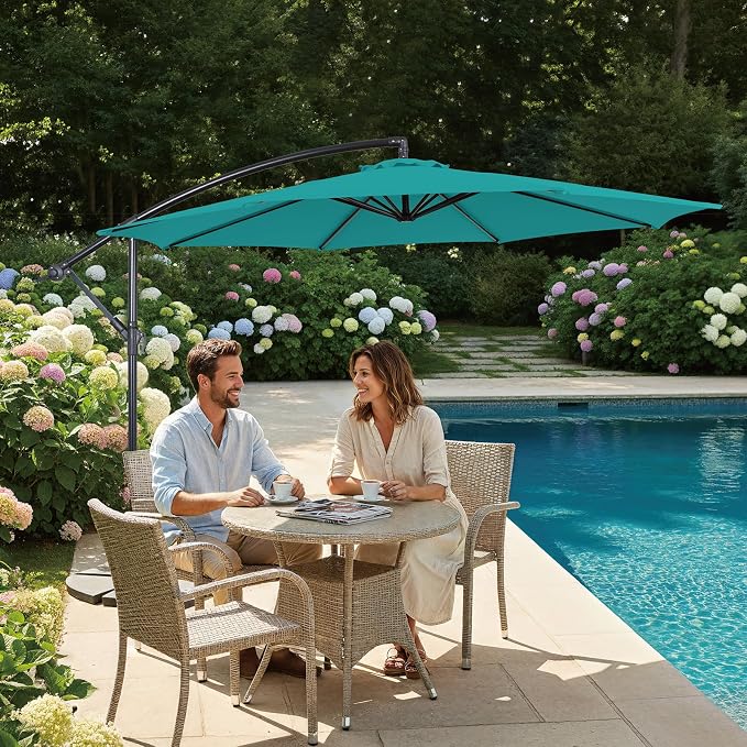 10FT Outdoor Offset Umbrella, Cantilever Patio Umbrella - Image 7