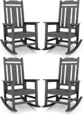 SERWALL HDPE Oversized Outdoor Rocking Chairs Set of 4, Patio Rocker, All by SERWALL