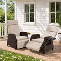 Outdoor Recliner for Patio, 180° Simultaneous Recline, Adjustable Back & by Unknown