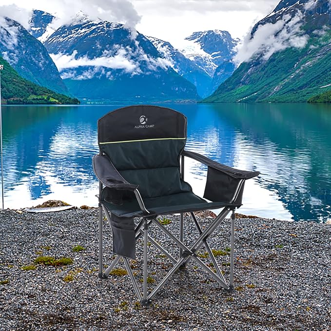 LET'S CAMP Folding Camping Chair Oversized Heavy Duty Padded Outdoor Chair | - Image 2
