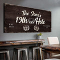 TAILORED CANVASES Golf Art Decor - Personalized Vintage Golf Wall Art Sign for Man Cave, Bedroom, Basement, Home Bar and Custom Gift for Husband, Dad, Wedding & Anniversary - 19th Hole Sign, 48"x24"