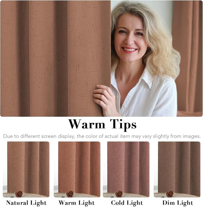 H.VERSAILTEX Bedroom Curtains Blackout Linen Blackout Curtains 84 Inches Long - Image 5