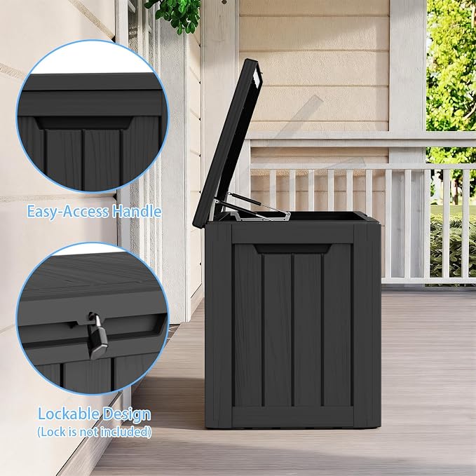 85 Gallon Outdoor Deck Box, Resin Waterproof Storage Box - Image 6