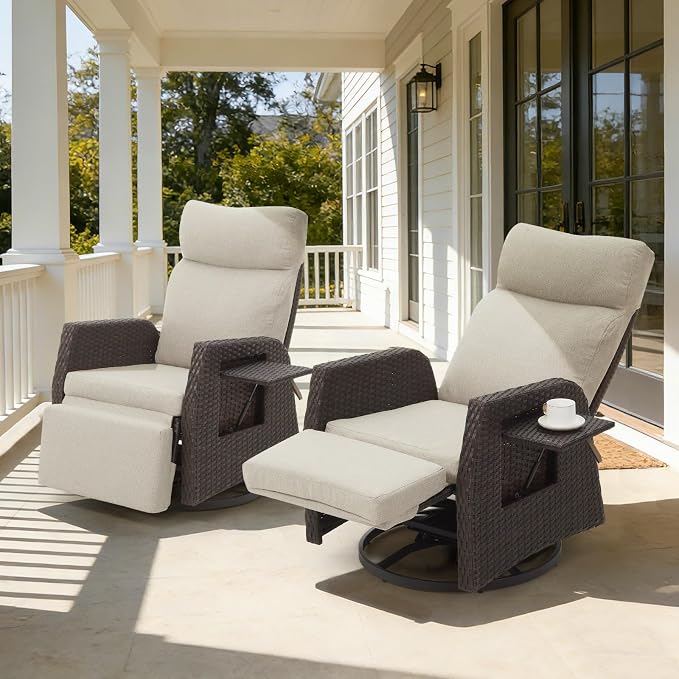 Outdoor Swivel Recliner Chair, Adjustable Patio Recliner, 2PK | Independent - Image 7