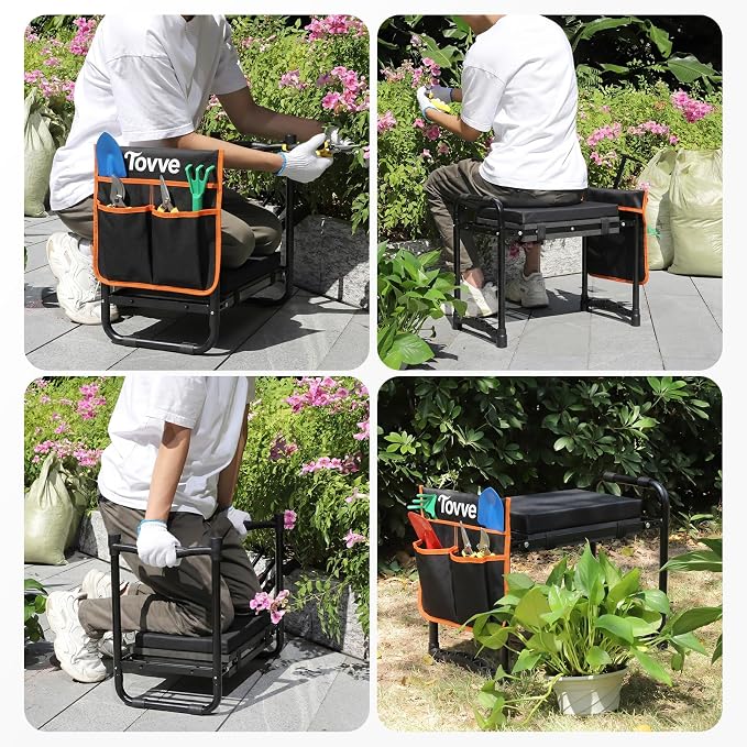 Tovve Foldable Garden Kneeler and Seat, Heavy Duty Garden Stool - Image 8