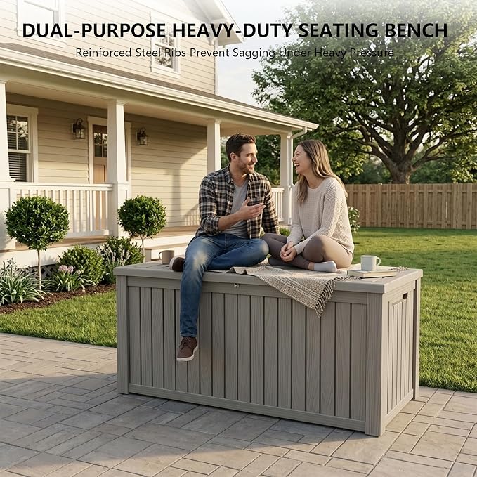 Outdoor Storage Box, 200 Gallon Waterproof Deck Box, Premium Hydraulic Cushion - Image 6