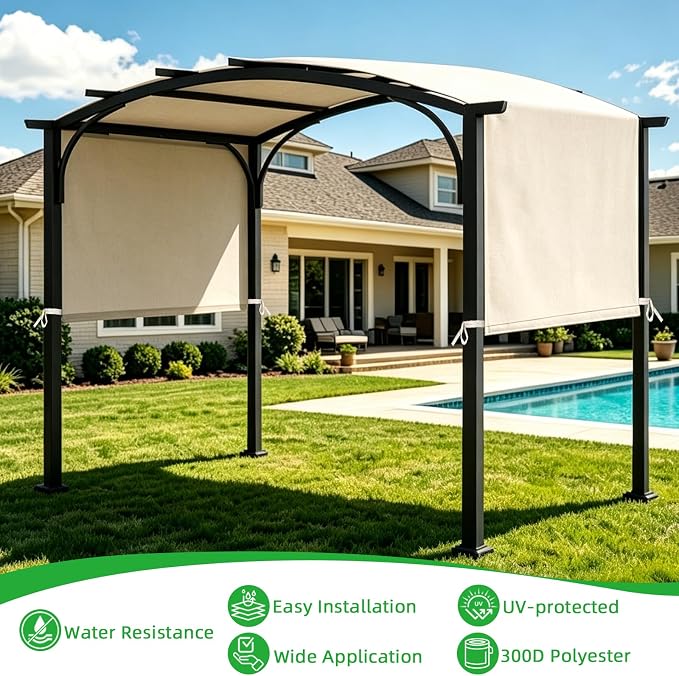 NOVINO Pergola Shade Cover Pergola Replacement Canopy Cover, w/Drainage Holes - Image 4