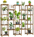 Plant Stand Indoor Outdoor, 17 Tiered Plant Shelf Wood Plant Rack | Tall Plant by Uneedem