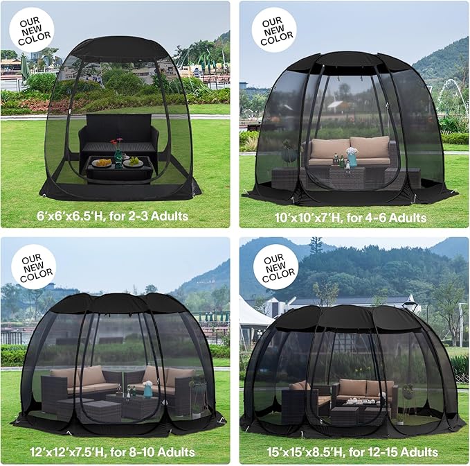 Alvantor Pop Up Screen House Tent, Instant Outdoor Gazebo - Image 3