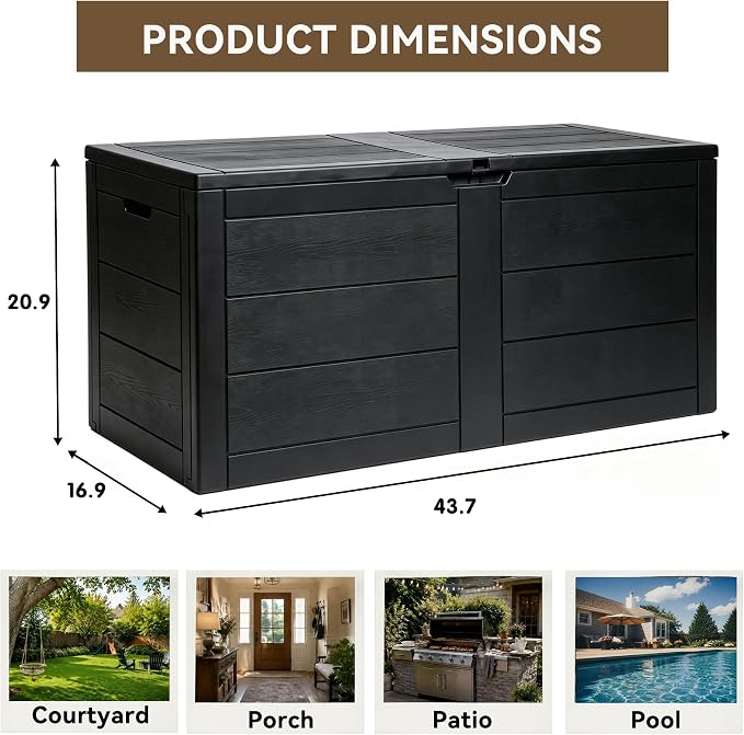 70 Gallon Deck Box, Outdoor Storage Box Waterproof, Patio Storage | Package - Image 8
