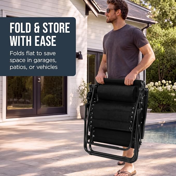 Best Choice Products Oversized Padded Zero Gravity Chair w/Canopy Headrest Cup - Image 8