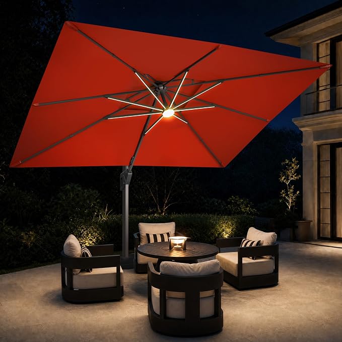 JZAC & QZYD 9x12 FT Cantilever Offset Patio Umbrella - Image 2