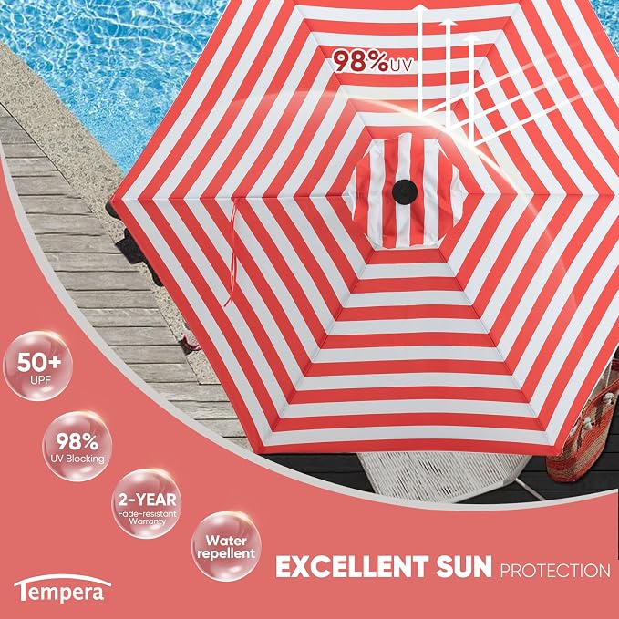 Tempera Patio Market Outdoor Table Umbrella - Image 2