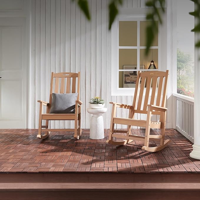Oversized Outdoor Rocking Chair, HDPE Porch Rocker | High Back Rocking Chairs - Image 5