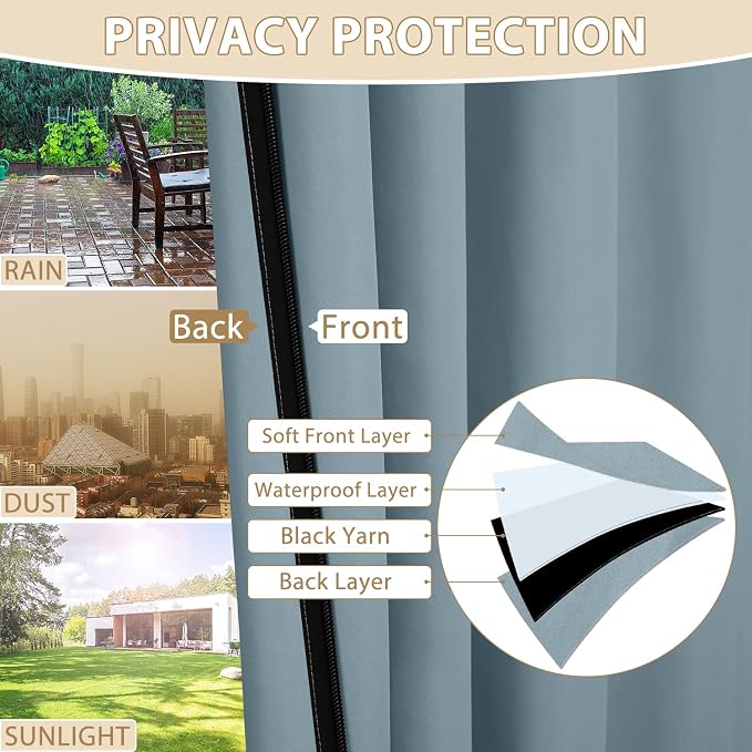 HDCAXKJ Waterproof Outdoor Curtains - Image 5
