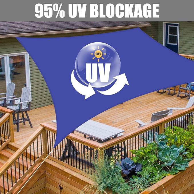 Neween Waterproof Sun Shade Sail Rectangle UV Block Canopy - Image 3