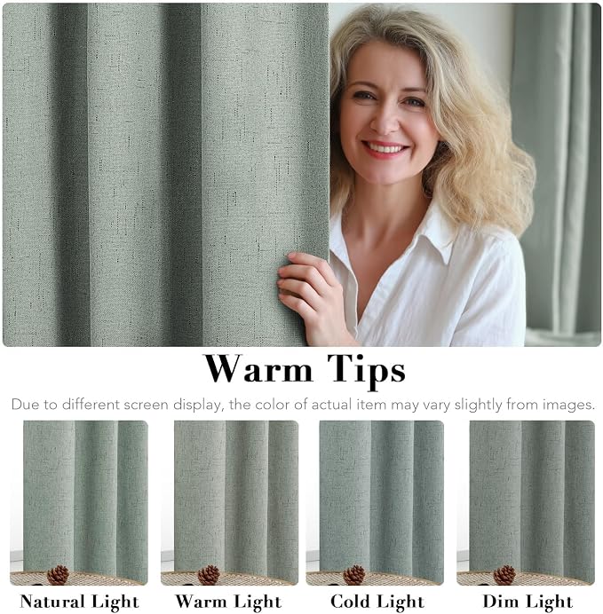 H.VERSAILTEX Blackout Curtains Linen Curtains 120 inches Long 100% Black Out - Image 5