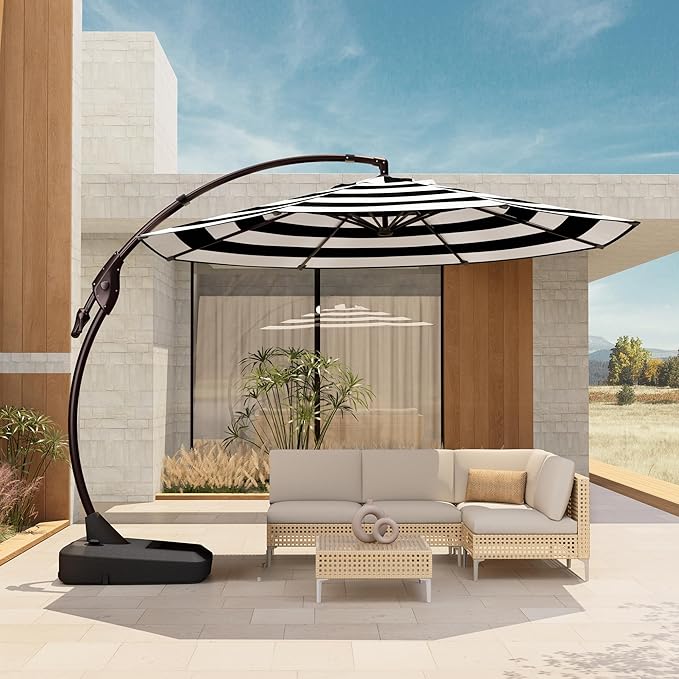 Grand patio 12FT Round Cantilever Umbrella by GrandPatio