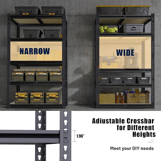 Heavy Duty Storage Rack, 35.55''×16''×72'' Outdoor Storage Shelves, Free - Image 4