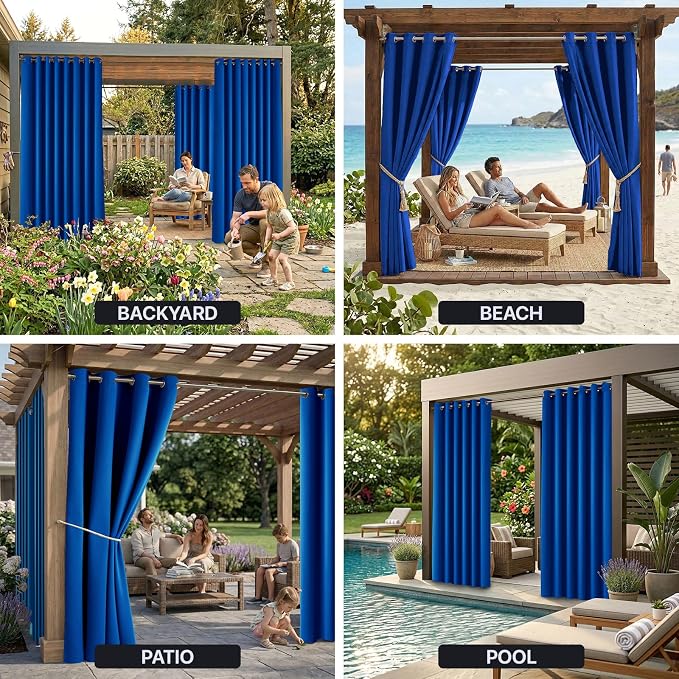 Outdoor Patio Curtain Waterproof Darkening Thermal Insulated Indoor Curtains - Image 9