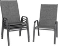 Patio Chairs Set of 4, Stackable Outdoor Dining Chairs by furniture