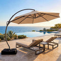 Outdoor Patio Umbrella with Base included, 12 FT Deluxe Curvy Cantilever by LAUSAINTHOME
