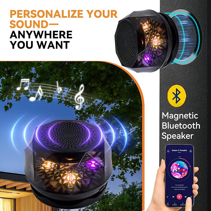 Patio Gazebo 10'x10' with LED Lights & Bluetooth Speaker, Heavy Duty Outdoor - Image 4