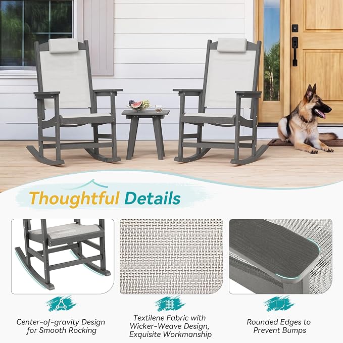 Outdoor Rocking Chair Set of 2 - Image 7