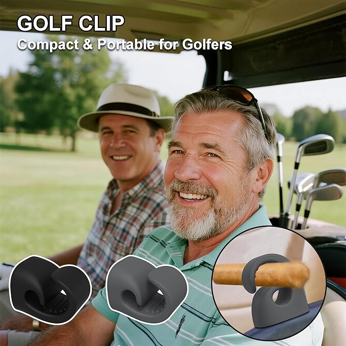 Magnetic Golf Cart Accessory 2-Pack – Silicone Multipurpose Mounts with Strong Grip for Outdoor Use (Black+Gray)