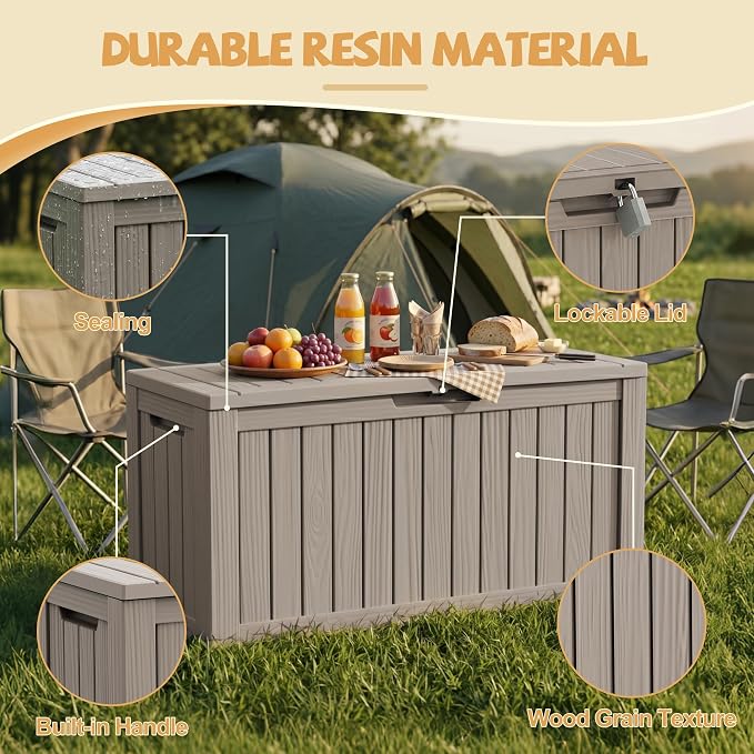 Outdoor Storage Box Waterproof, 150 Gal Gen 2 Resin Deck Box - Image 5