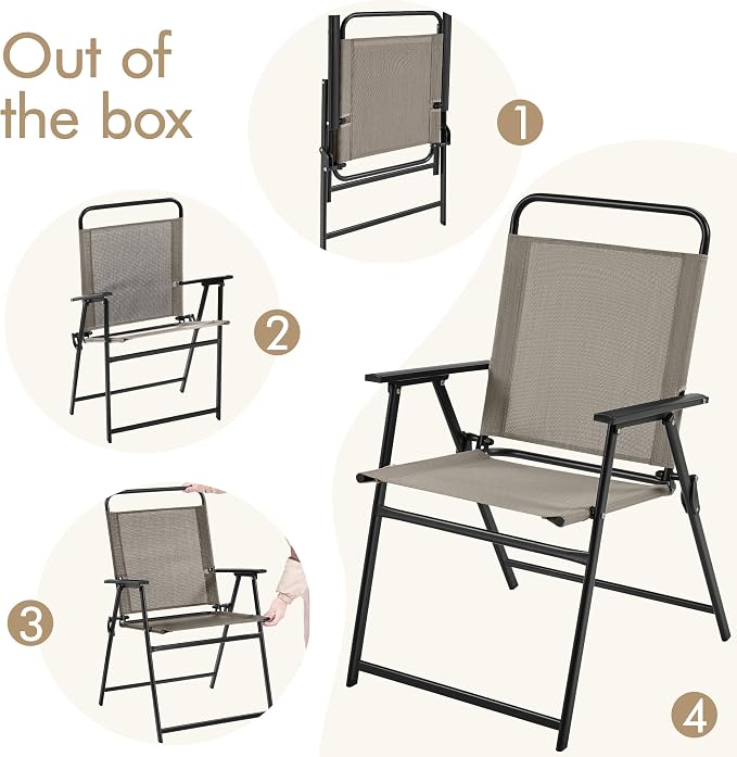 Yaheetech Outdoor Chairs Set of 2, Folding Patio Chairs - Image 8