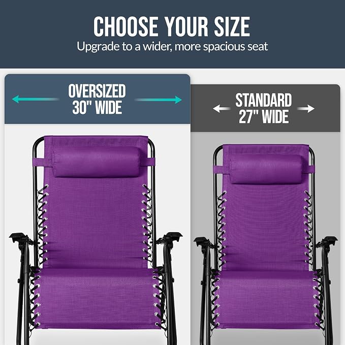 Best Choice Products Set of 2 Extra Wide Adjustable Steel Mesh Zero Gravity - Image 4