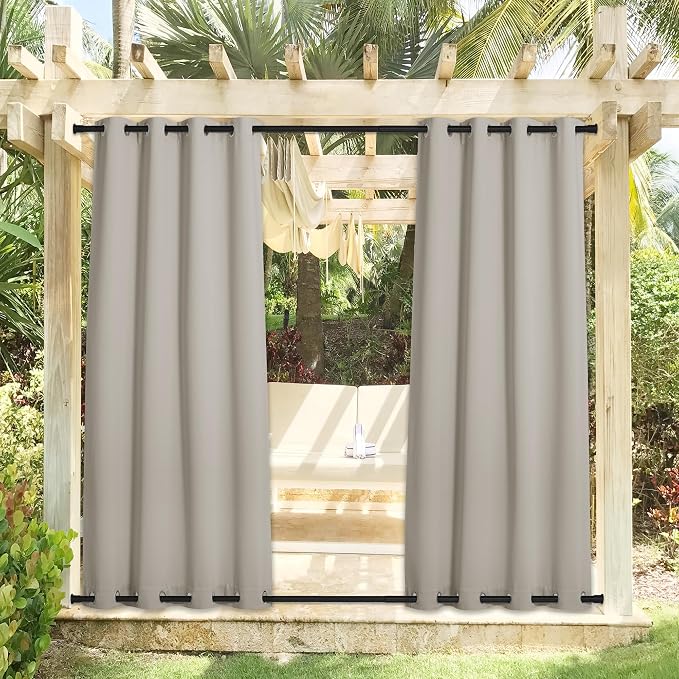 NICETOWN 2 Panels Natural Outdoor Curtains - Image 2