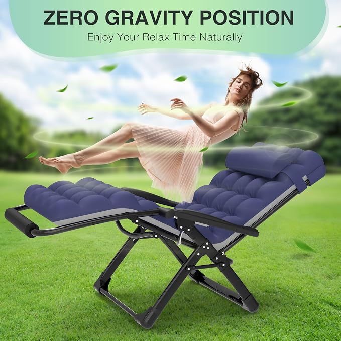 Suteck Oversized Zero Gravity Chair, 500LBS 33" XXL Reclining Lounge Chairs | - Image 6