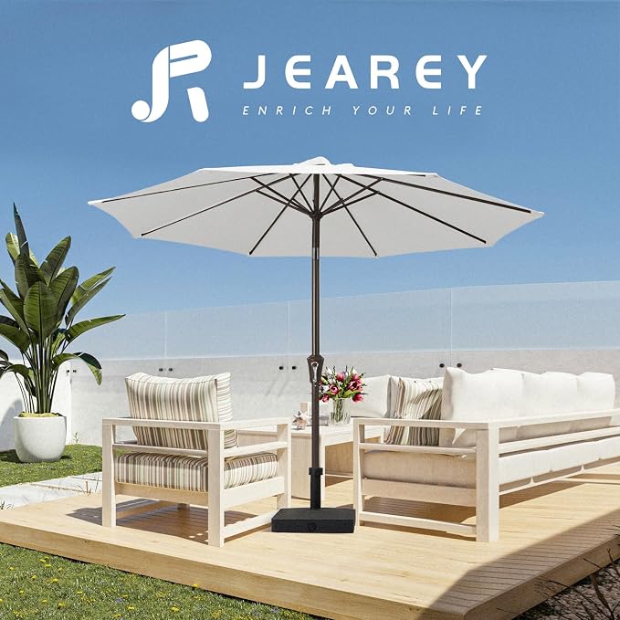 JEAREY 10 ft Outdoor Patio Umbrella w/Tilt and Crank - Image 6