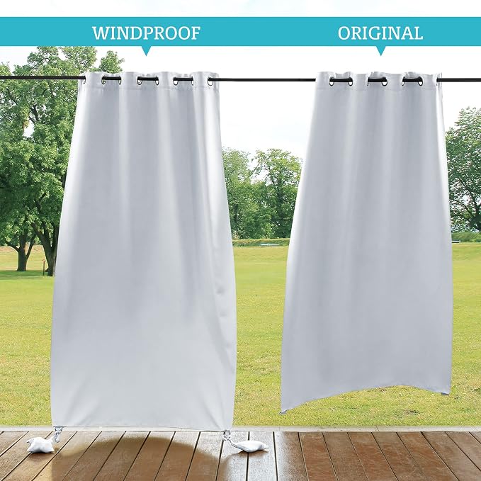 RYB HOME White Curtains for Outdoor Patio Waterproof - Image 2