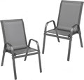 Patio Chairs Set of 2, Stackable Outdoor Dining Chairs | All Weather Dining Set by ONBRILL