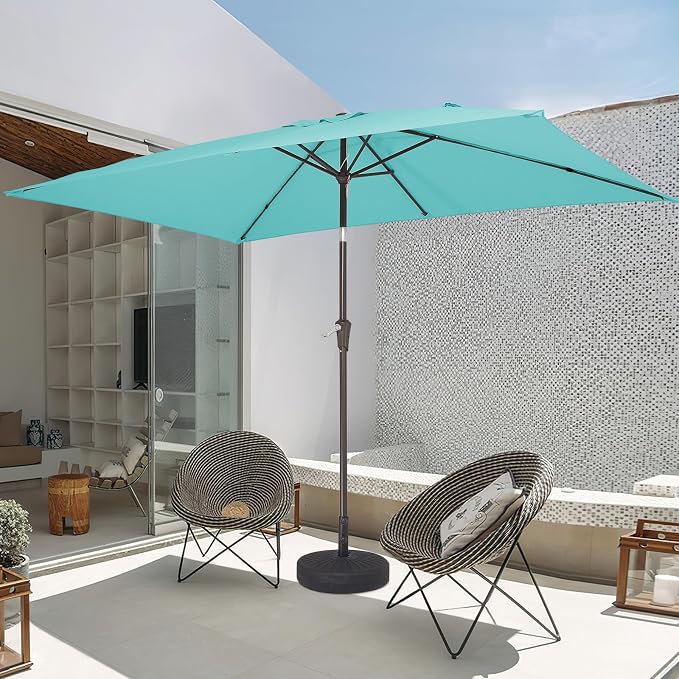 JEAREY 6.5x10 ft Rectangular Patio Umbrellas Outdoor Market Umbrella - Image 4